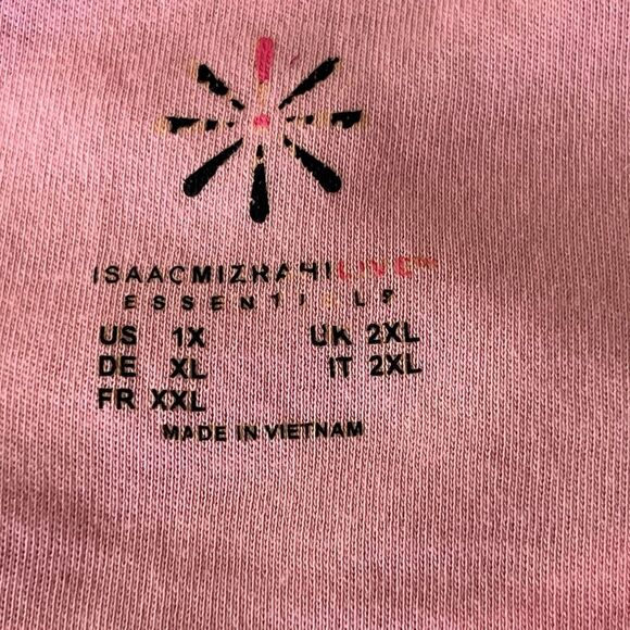 Issac Mizrahi Live T Shirt Womens Sz X-Large Tee Tunic Top Pink Casual Basic - Picture 5 of 9